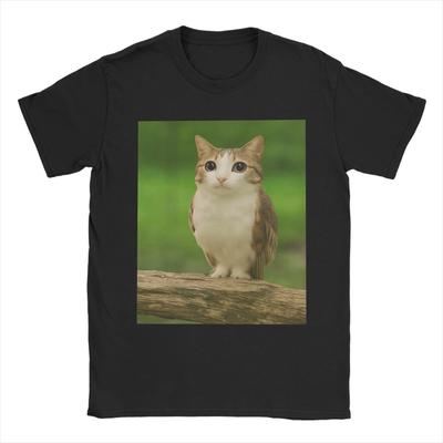 Vintage Meowl Mačka Sova Vtipné Internetové Trendy Meme Tričká Pánske 100% Bavlna Tričko s Krátkym Rukávom 4XL 5XL 6XL Oblečenie