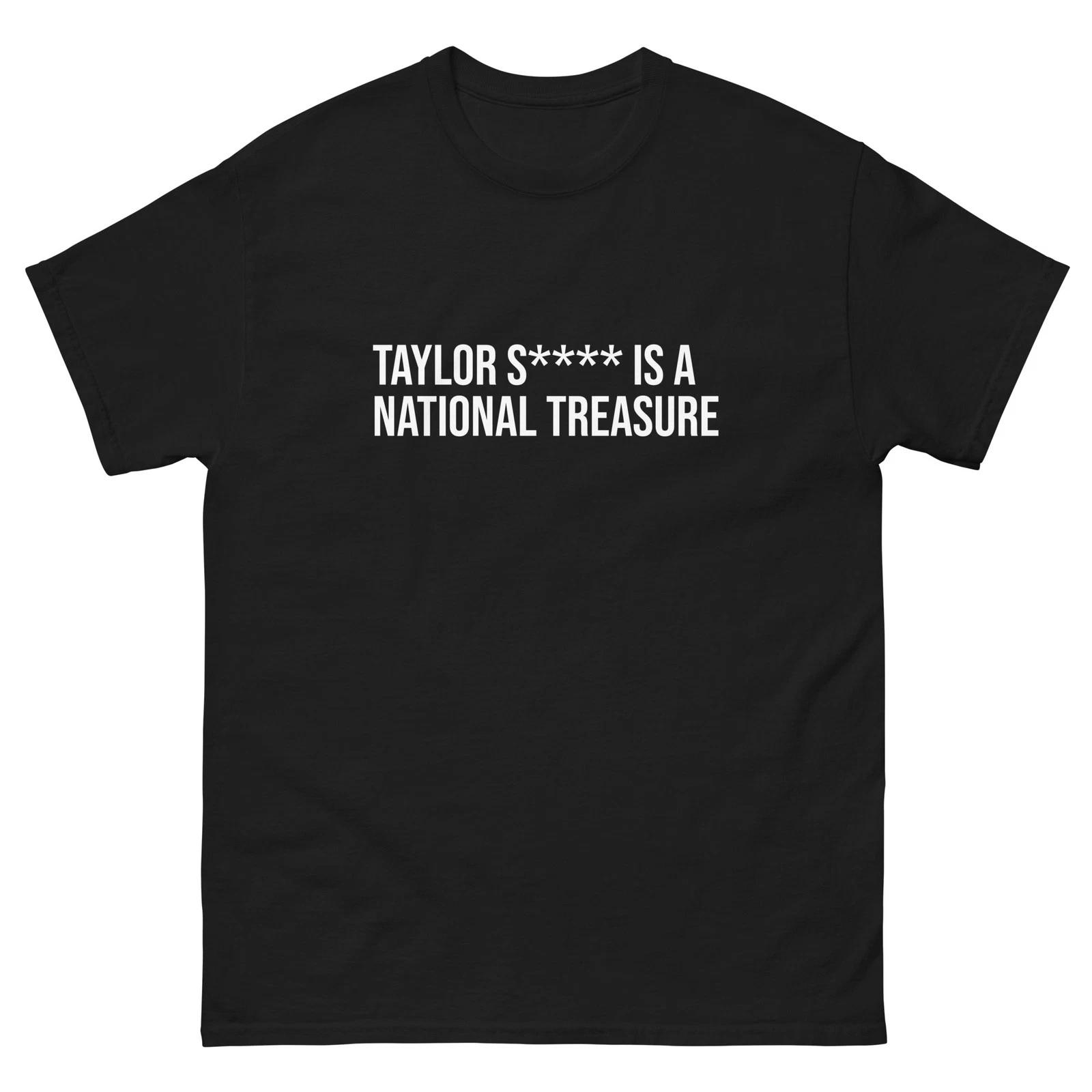 Taylor Is A National Treasure black classic cotton tee shirt t-shirt S