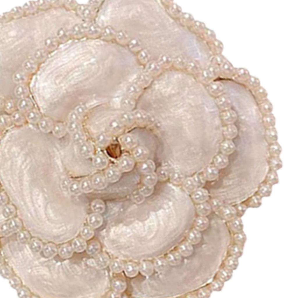 Flower Brooch Elegant Decorative Accessory Decor Ornament for Coat Suit Cover Up White