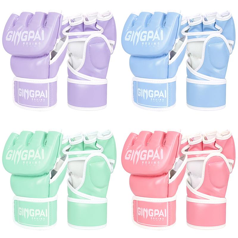 Guanti KickBoxing MMA Donna PU Karate Boxe Muay Thai Sacche per Pugno Guanti da Boxe Allenamento Adulti Bambini Attrezzatura Rosa