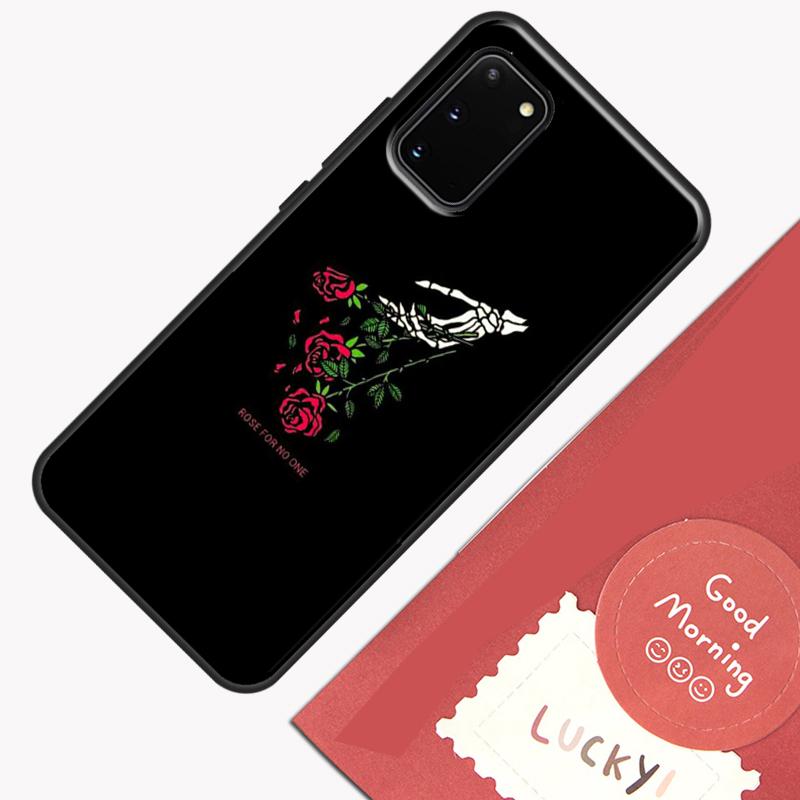 Black Aesthetics Skull Skeleton Phone Case For Samsung Galaxy S24 S26 Ultra S20 S21 S22 S23 S25 Plus S10 S25 FE Cover Shell