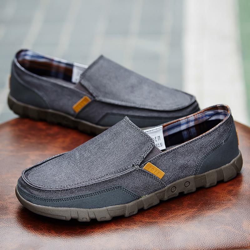 Summer Men's Korean Style Canvas Loafers: Trendy, Washable, Versatile Casual Shoes in Plus Sizes 47-48.