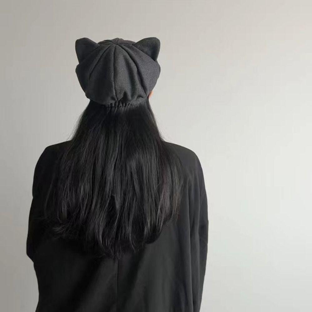Adjustment Cat Ear Hat Cute Cat Ears Women Hat Retro British Beret Hat  Painter