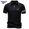 Reebok Nová výšivka Rolák na zip POLO tričko na jaro a léto 2026, Business Casual Pánské Tencelové krátkorukávové POLO tričko pro muže