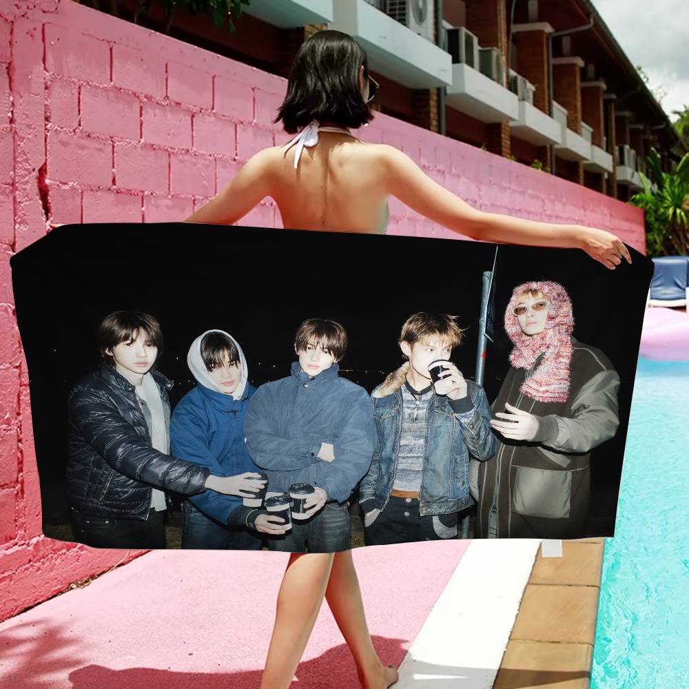 Kpop CORTIS Microfiber Printed Beach Towel Mountain Climbing Yoga Beach Swimming Running Absorbent Soft Towel