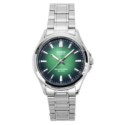 Orologio da uomo analogico standard in acciaio inossidabile con quadrante verde solare MTS-RS100D-3AV