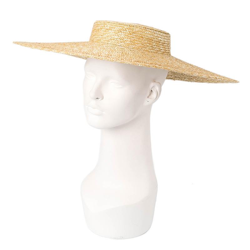 Grand Chapeau d'Été à Large Bord de 15 cm Chapeau de Soleil pour Femmes Style Français Chapeau de Paille Souple Mesdames Chapeau de Base pour le Kentucky Derby Chapeau d'Artisanat