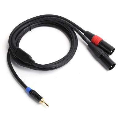 3.5mm Male To 2 XLR Male Cable Audio Line Cable Supply for Mixer Power Amplifier1.8 M   5.9ft