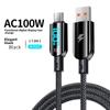 100W Digital Display Data Cable, Dual Type-C To USB, Compatible with Apple 27W Fast Charging, Mobile Phone Accessory