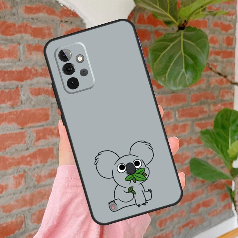 Cute Cartoon Koala Case For Samsung Galaxy A55 A35 A25 A15 A53 A33 A13 A51 A71 A12 A32 A52 A14 A34 A54 Cover