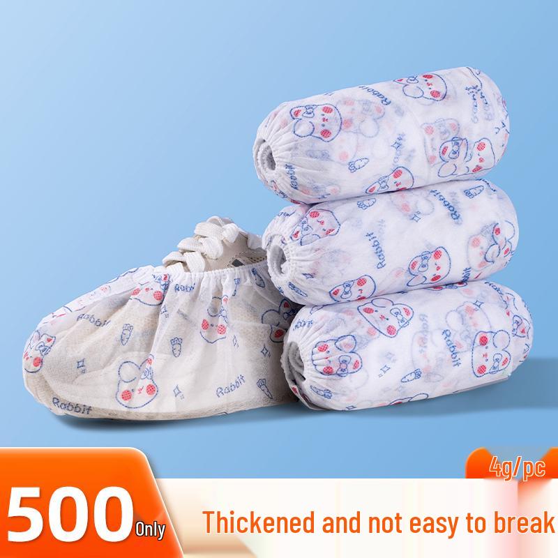 Children's Anti-slip Cartoon Shoe Covers: Thick, Non-woven, Disposable, Wear-resistant Indoor Foot Covers