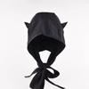 Fashion Solid Color Little Devil Hat Fast-drying Lace-up Y2K Shawl Hat Pullover Style Shawl Shape Headscarf Hat For Women