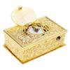 Collectible Mechanical Singing Bird Music Box With 3D Embossed Leaf Motifs Antique Alloy Wind Up Decors For Special Even