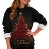 Women's Casual Fashion Round Neck Plus Velvet Thickened Christmas Print Sweatshirt