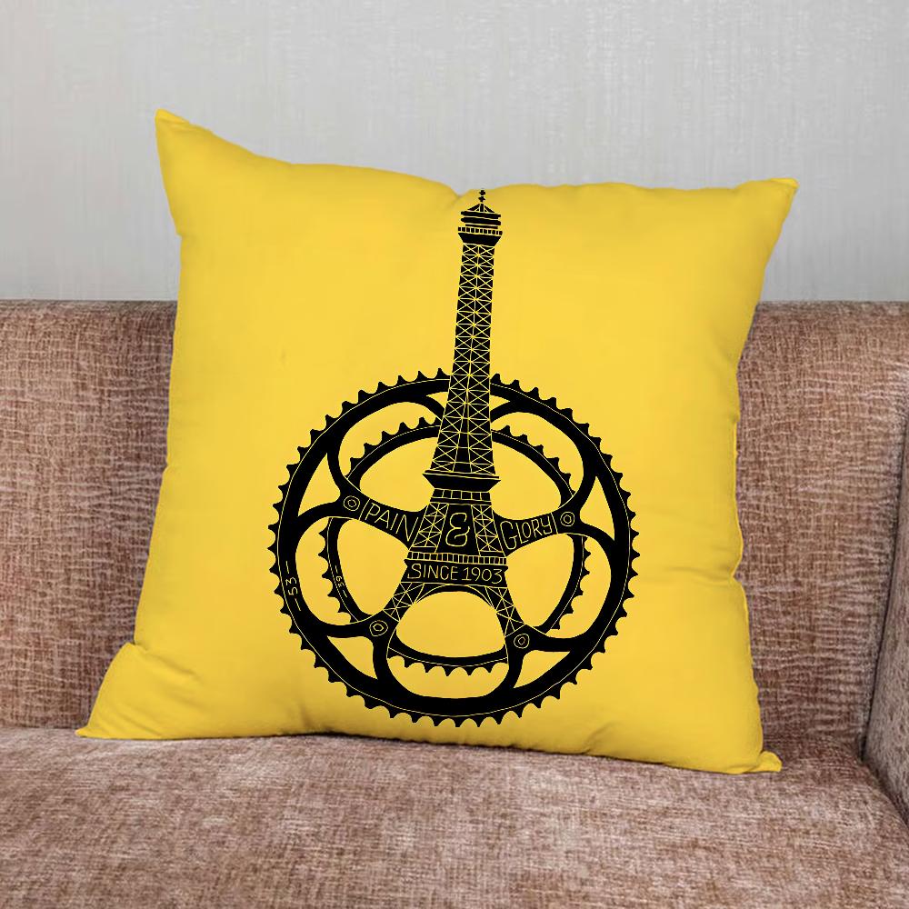 Tour De France Bike Bicycle Pillow Case For Home Bedroom Car Office Decoration Living Room Sofa Cushion Cover Suitable