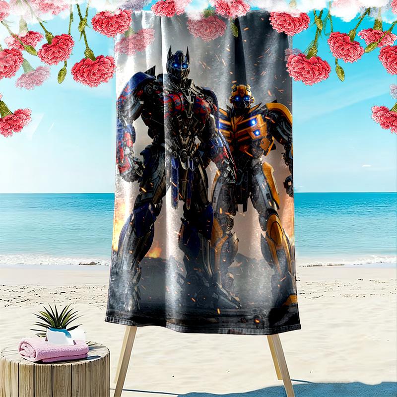 TRANSFORMERS Print Beach Towel, Large Soft Quick Dry Towel for Beach Camping Swimming