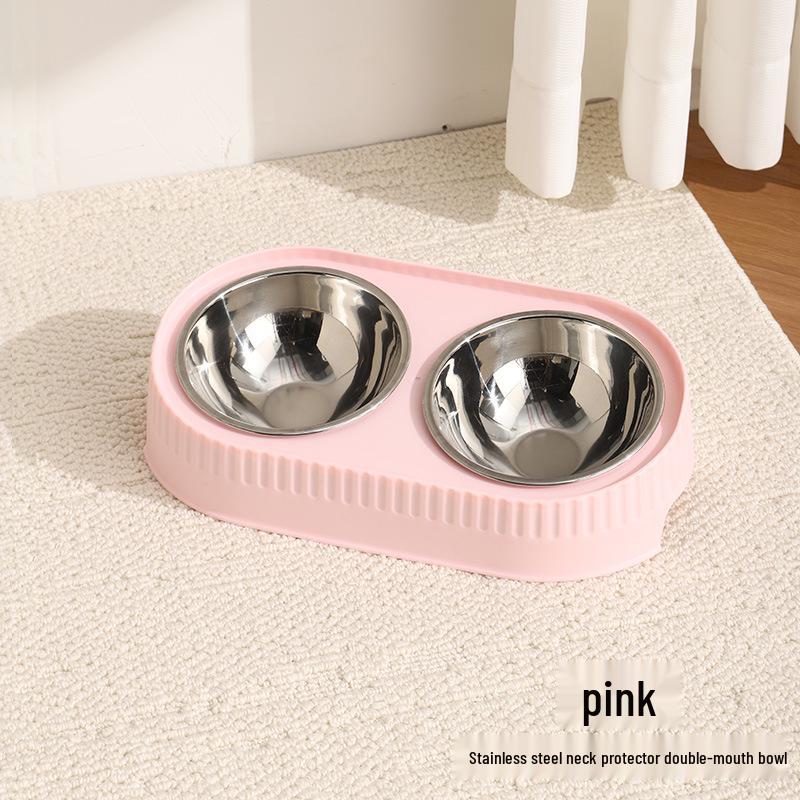 Douyin Pet Stainless Steel Cat Bowl, Dopamine Color, Non-Slip Dog Ice Cream Bowl, Neck Protection Feeding Utensils.