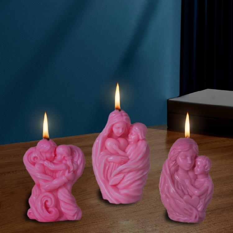 Creative Silicone Molds Mother and Child Candle Figures Moulds Silicone Texture Perfect for Candle Crafting Enthusiasts