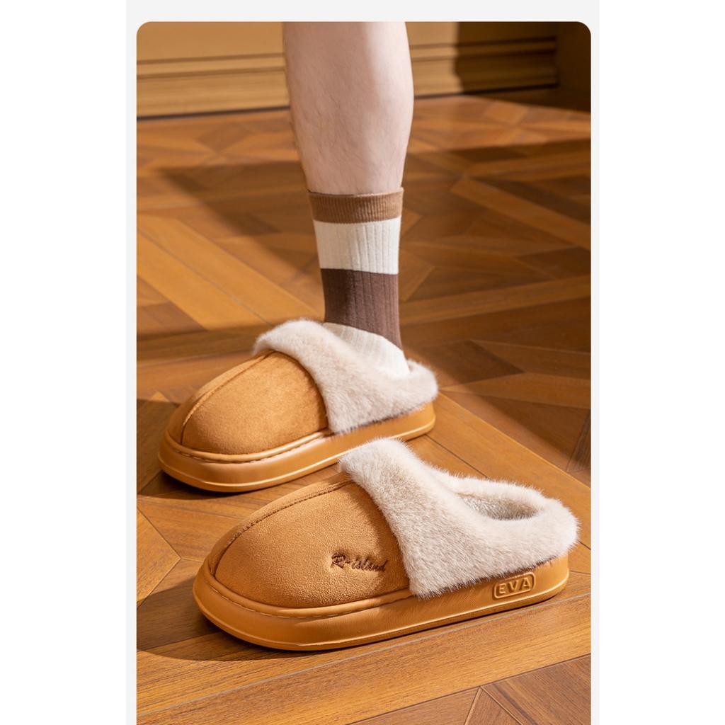 Cotton Slippers for Indoor, Home, and Outdoor Wear. Plush Warm, Thick Soled, Non Slip Cotton Shoes for Men, Floor Slippers