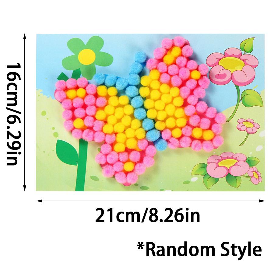 2/4pcs Plush Ball Paintings Felt DIY Handicraft Art Entertainment Supplies for Party Game Home Decor Creative Birthday Gift XJM