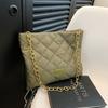 Korean Fashion Soft Nylon Quilted Chain Shoulder Bag For Women Small Bucket