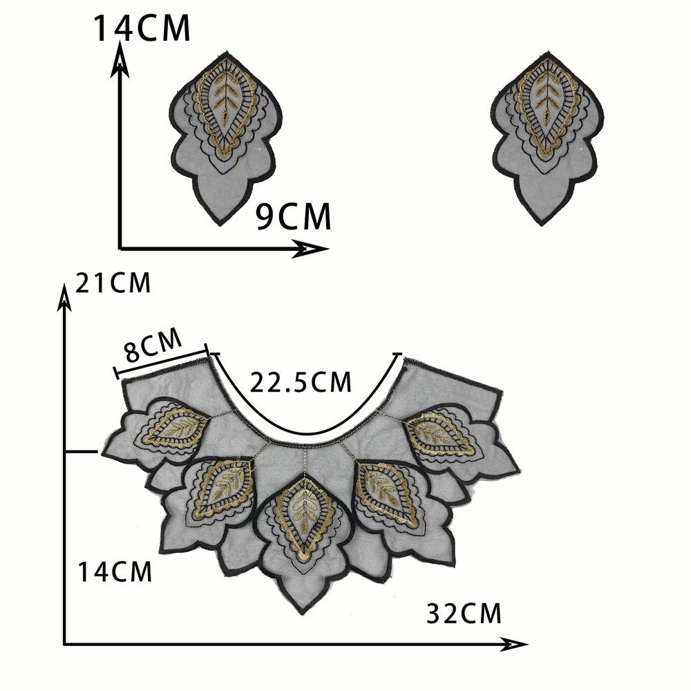 Black Embroidered Mesh Organza Front Collar Collar Sewing Lace Diy Decorative Dress Wedding Dress Accessories