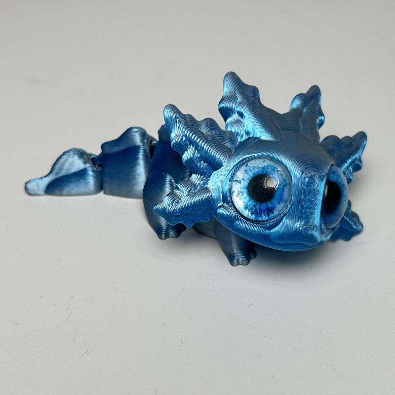 3D Printed Movable Salamander Toy with Jointed Hinges - Mini Simulation Baby Salamander Eyes - Popular Gift Item