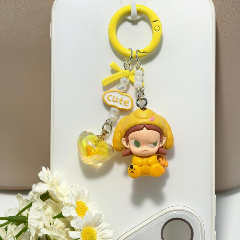 Original Pop Mart Bubble Bean Pyjama Herz Tidelope Anhänger Handy Lanyard