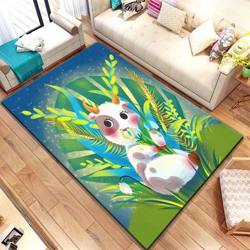 Zwölf chinesische Sternzeichen-Tiere malen Teppich für Wohnzimmer, großer Teppich, schwarzer weicher Teppich, Heimdekoration, Matten, Boho-Teppiche