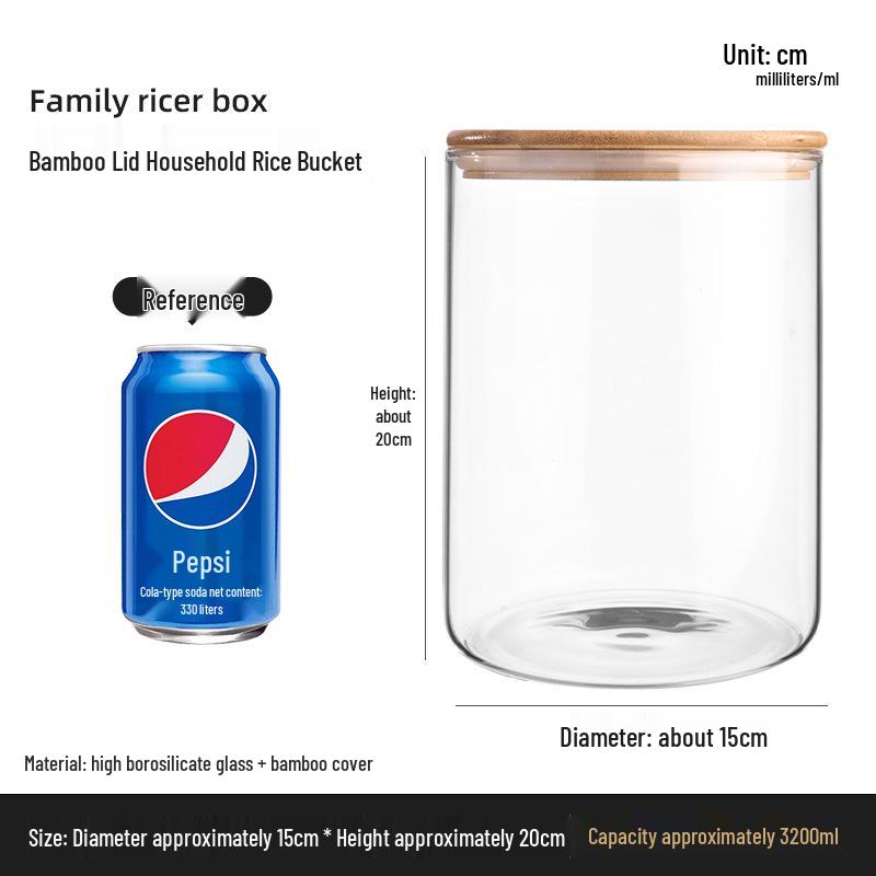 Food Grade Glass Storage Jars with Lids - Tea and Grain Container Set