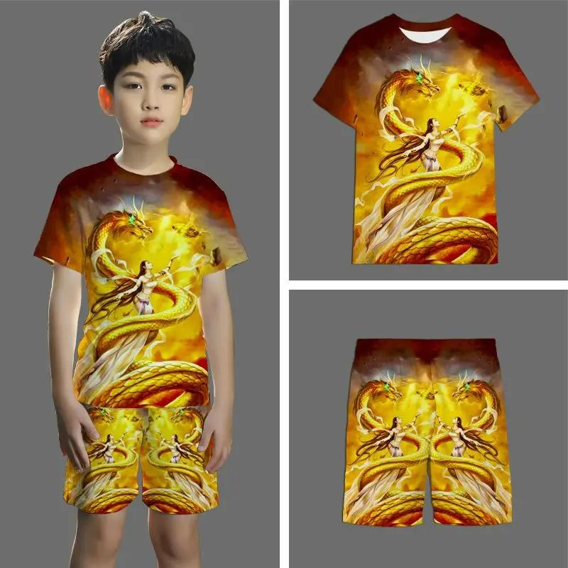 Kinder kurzarm shorts anzug 3D stereo sport anzug Student jugend und kinder shorts 2-stück set Sommer neuheit 2024