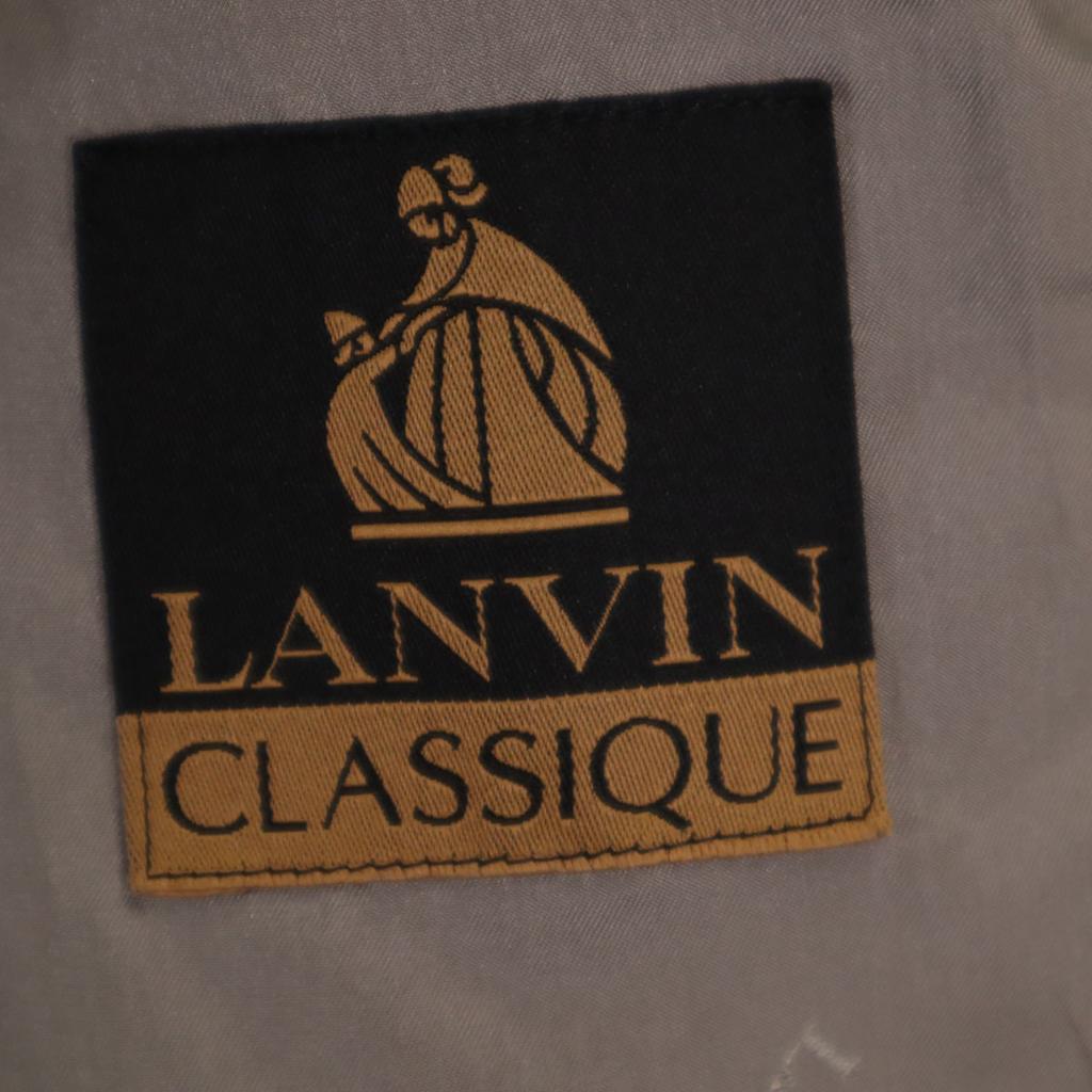 Lanvin 90s Wool Old Check Pattern Suit Setup ST50-56 Gray Men's Used