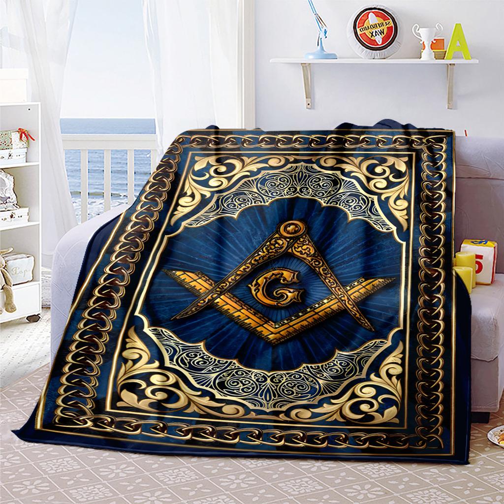 1PC Freemason Home Suitable All Seasons Soft Comfortable Blanket Sofa Office Travel Home Use Great Gift Idea