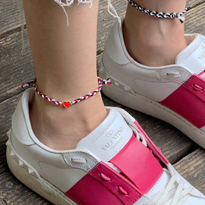 

GETMEBLING Indian Heart Anklet RED (B108-rd)