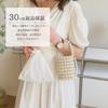 Lapimou Party Bag, Beaded Bag, Pearl Bag, Shoulder Bag, Handbag, Silver Bag, Mini, Small Shoulder Bag for Women, Perfect for Weddings, Yukata,