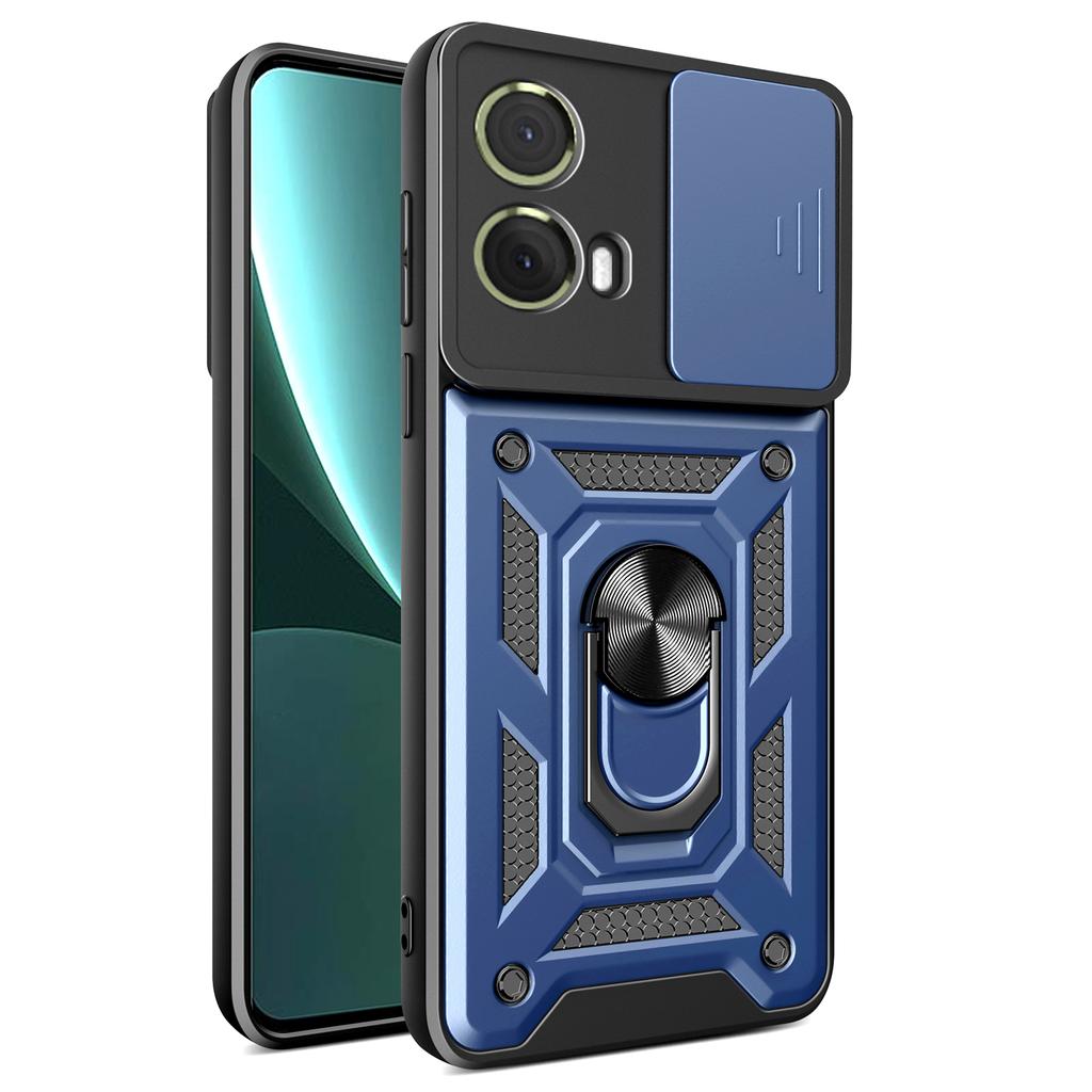 For Motorola Moto S50 Neo 5G/G85 5G Case with Slide Camera Lid PC+TPU Kickstand Phone Cover