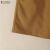ZANZEA Women Casual Loose with Pocketed Elastic Waist Shorts