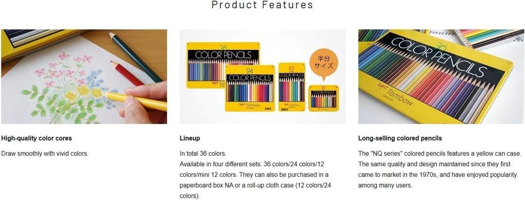 Tombow NQ Colored Pencils 36-Color (CB-NQ36C)