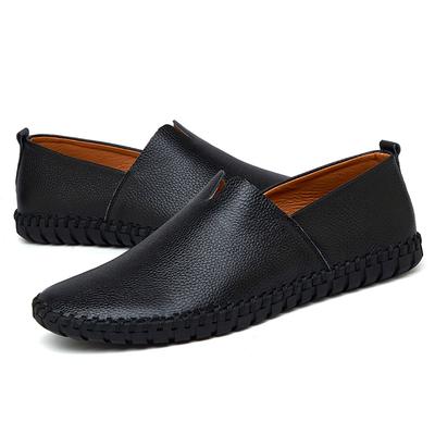 Casual Leather Shoes Men's Shoes Large Size Hollow Breathable Ultra-light Hand-stitched Leather Shoes