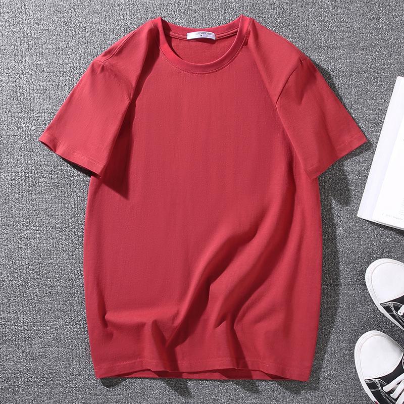 Men's Summer Loose Tee Men's Pure Cotton Casual Round Neck Sports Short Sleeve Men's Plus Size Elastic Comfortable T-shirt