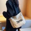 Canvas Bag New Shoulder Bag Stylish and Simple Harajuku Messenger Bag Large Capacity