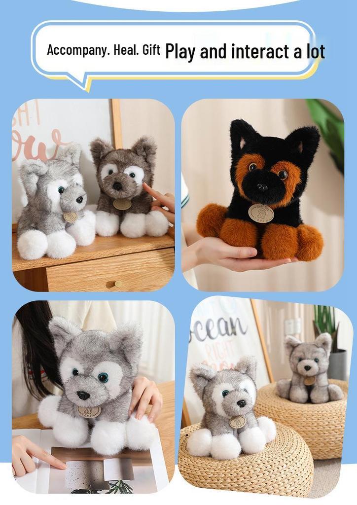 Adorable Fluffy Husky Plush Toy Doll