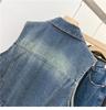 Women's Denim Vest - Spring/Autumn Casual Fashion, Loose Fit, Chic Outerwear, Petite.