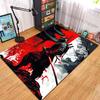 Samurai with Swords Red-white Pattern Rug Carpets for Bedroom Living Room Sofa Mat Creative Door Mat Cloakroom Home Decor