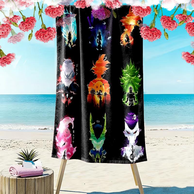 DRAGON BALL Print Beach Towel, Large Soft Quick Dry Towel for Beach Camping Swimming