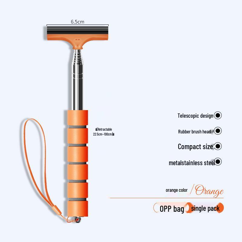 Stainless Steel Telescopic Car Rearview Mirror & Glass Squeegee Tool