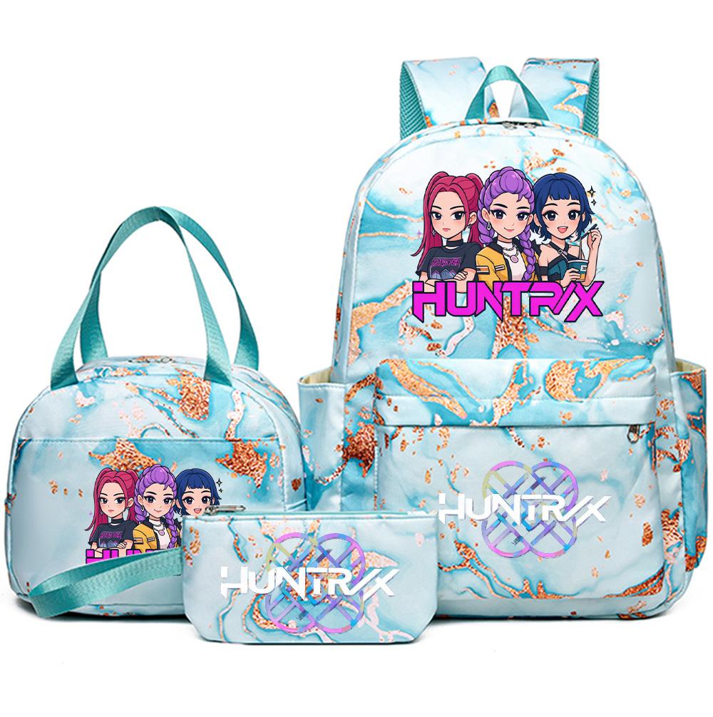 3Pcs/set Anime cute Kpop Printed Backpack with Handbag Pencil Case for Teenager Student Girl Boy Bookbag Schoolbag Large Capacity Travel Bag Mochila