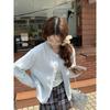 Age-reducing chic college style knitted top autumn and winter Korean version loose casual outer sweater long-sleeved button-up jacket women