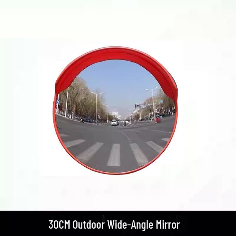 Wide-Angle Road Corner Traffic Mirror - Large Round Convex Reflective Mirror for Intersections