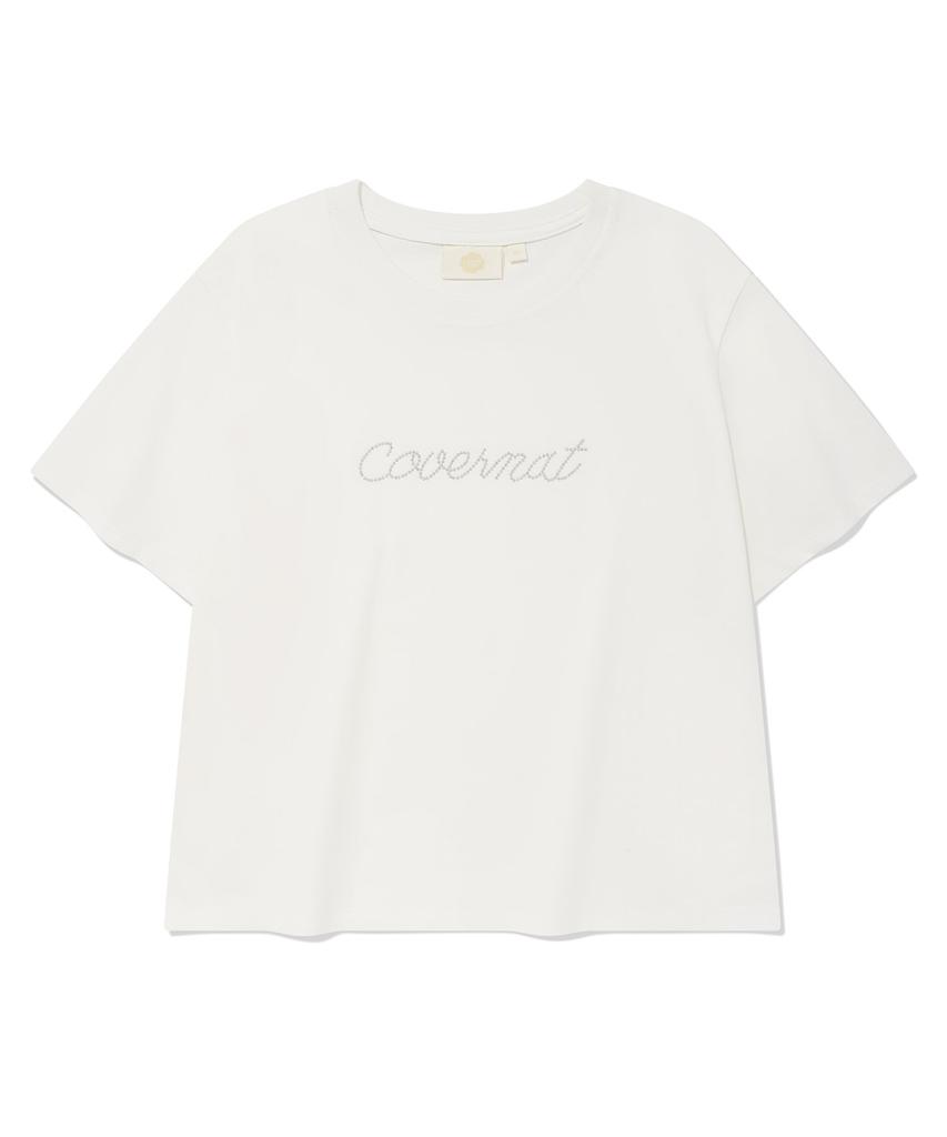 COVERNAT WOMAN Hotfix Logo T-Shirt White